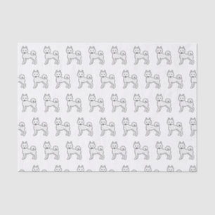 Weißes Alaskan Klee Kai Süßes Cartoon-Hund-Muster Seidenpapier