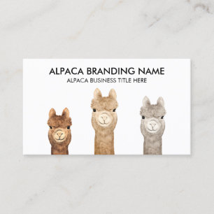 Weißes Alpaca-Tier Visitenkarte