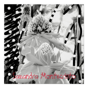 Weißes Ananas und Erdbeeren Glossy Poster