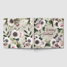 Weißes Anemon auf perfekt blass Gästebuch