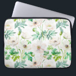 Weißes Anemon Blume auf Creme Laptopschutzhülle<br><div class="desc">Blume aus weißem Anemon in Creme-Design,  ideal für jeden Anlass</div>