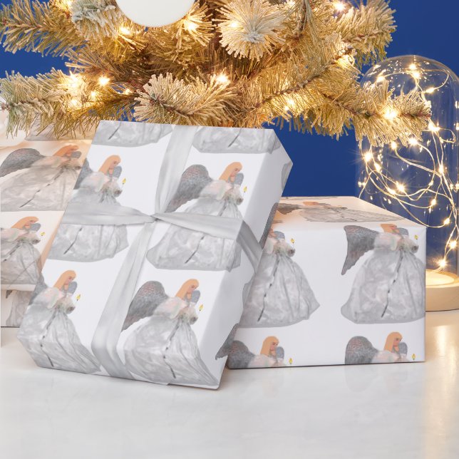 Weißes Angel-Wrapping-Papier Geschenkpapier (Feiertage)