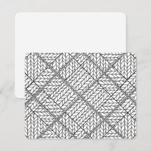 WEIßES ARGYLE STRICKMUSTER 4,25x5,5 Flache Karte /