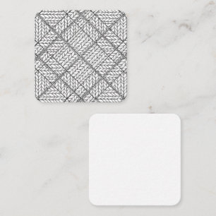 WEIßES ARGYLE STRICKMUSTER 6,4 cm quadratische fla Mitteilungskarte