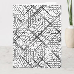 WEIßES ARGYLE-STRICKMUSTER Große Grußkarte / Hochf Karte