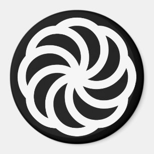 Weißes armenisches Ewigkeits-Symbol auf Schwarzem Magnet