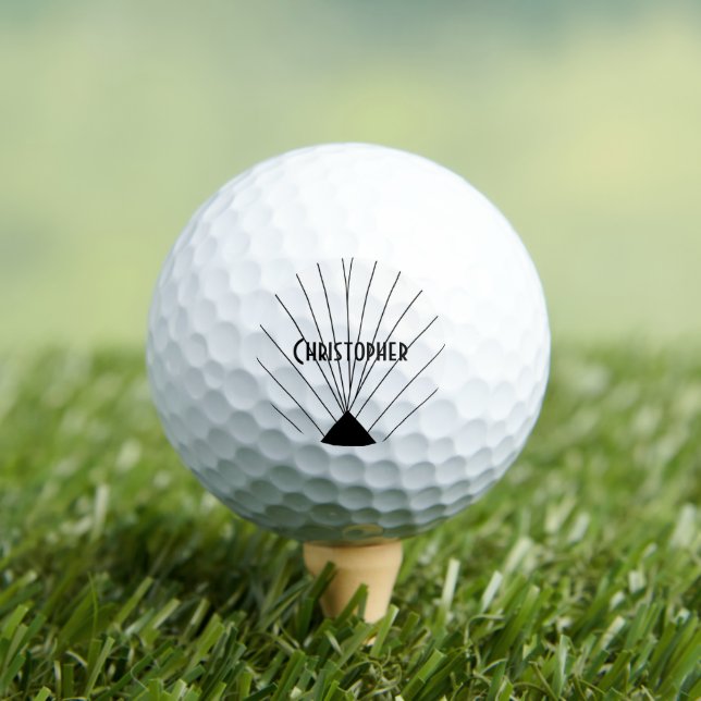 Weißes Art Deco Design Golfball (Insitu T-Shirt)