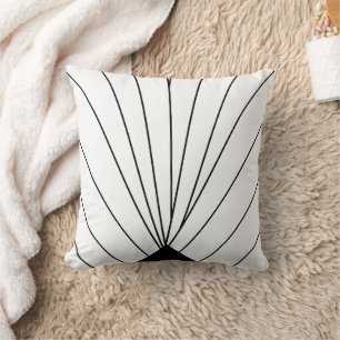 Weißes Art Deco Ventilator-Design Kissen