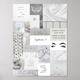 Weißes ästhetisches Sagittarium zodiac Zeichenpost Poster