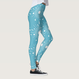 Weißes Atomschneeflocke-Weihnachten-MOD Aqua Leggings