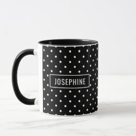 Weißes auf schwarzen Punkten Muster mit individuel Tasse