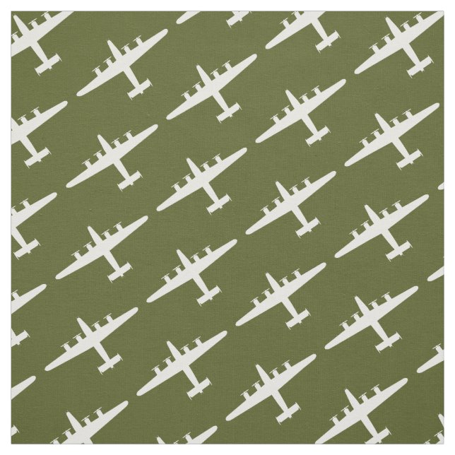 Weißes B-24-Liberator-Muster Olive Fabric Stoff (Muster)