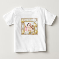 Weißes Baby-Feinjersey-Geburtstags-Textbild