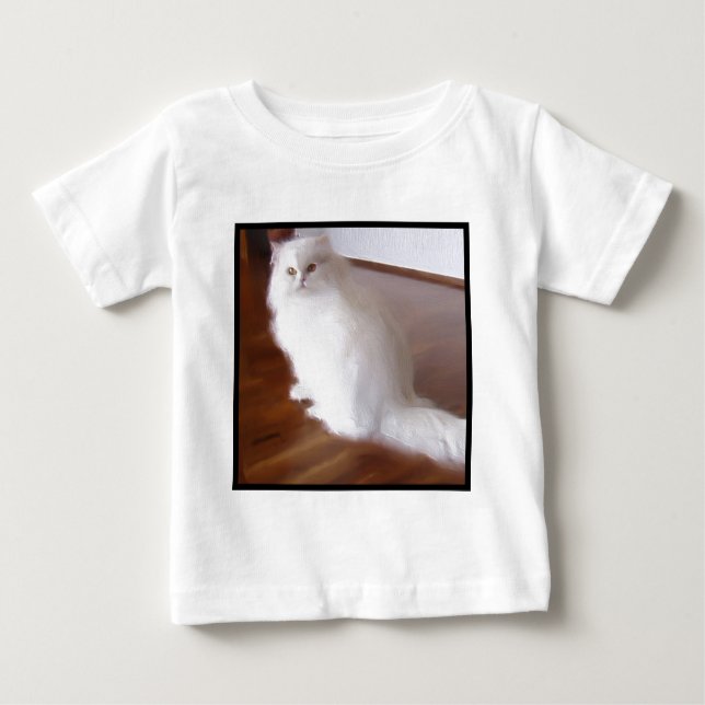 Weißes Baby-Shirt der persischen Katze Baby T-shirt (Vorderseite)