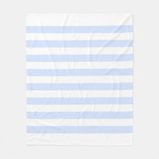 Weißes & Babyblaues Pastell-Linienmuster Fleecedecke