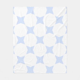 Weißes & Babyblaues Pastell-Sternmuster-Design Fleecedecke