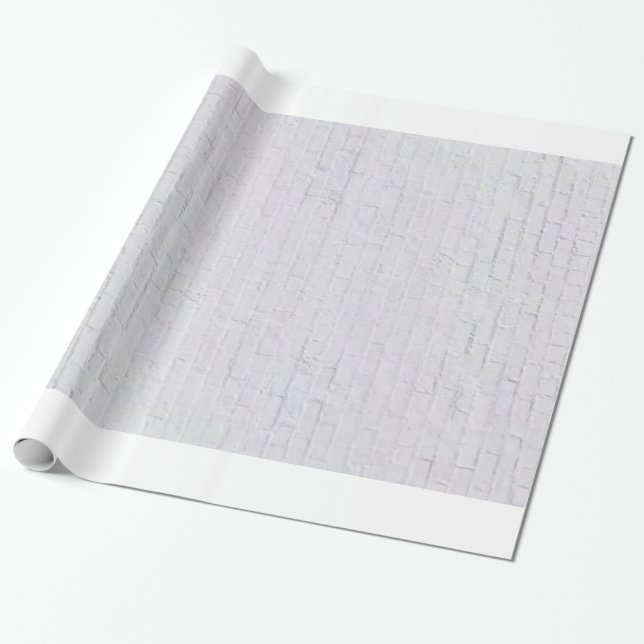 Weißes Backsteinmauer-Packpapier Geschenkpapier (Ungerollt)