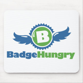 Weißes BadgeHungry Mousepad