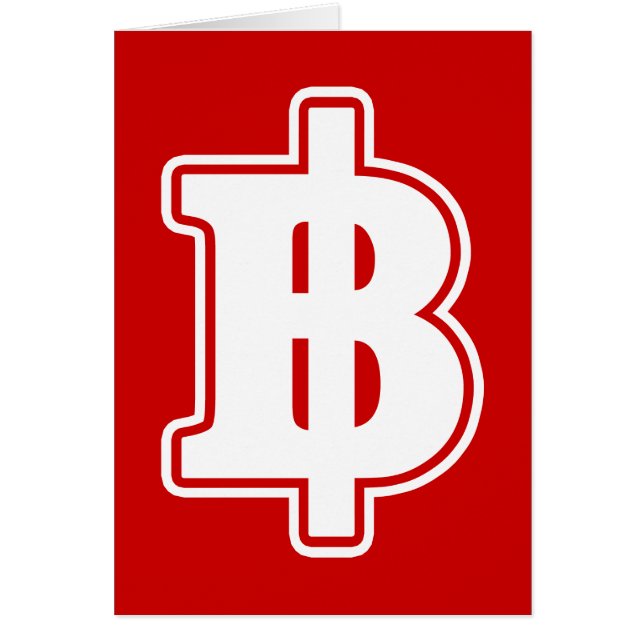 WEISSES BAHT-ZEICHEN ฿ thailändisches Geld-Währung (Vorne)