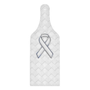 Weißes Band-Bewusstsein auf Schachbretter drucken Schneidebrett