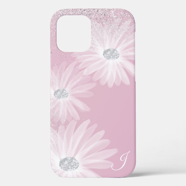 Weißes Band-Blume-Monogramm Case-Mate iPhone Hülle (Rückseite)
