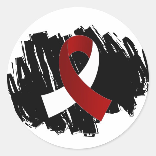 Weißes Band Haupthals-Krebs-Burgunders mit Scribb Runder Aufkleber (Vorderseite)