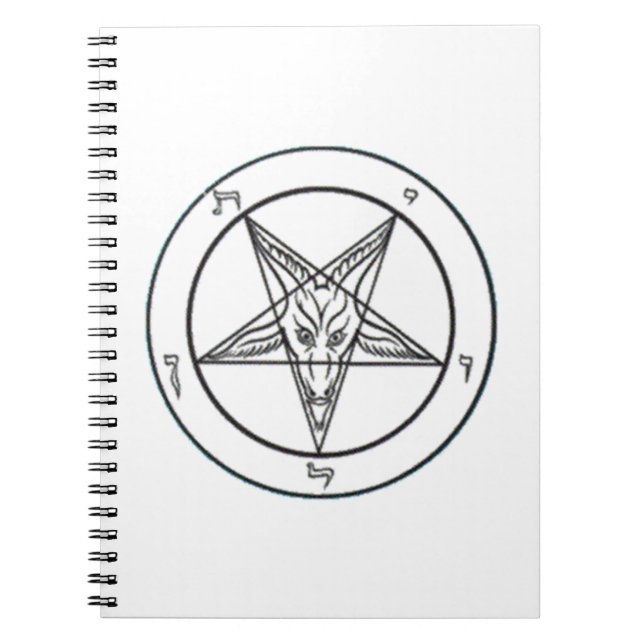 Weißes Baphomet Notizbuch Notizblock (Vorderseite)