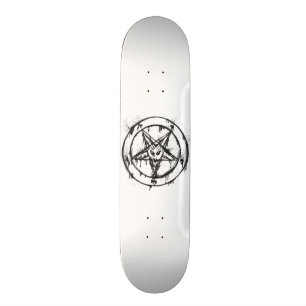 Weißes Baphomet-Skateboard Skateboard