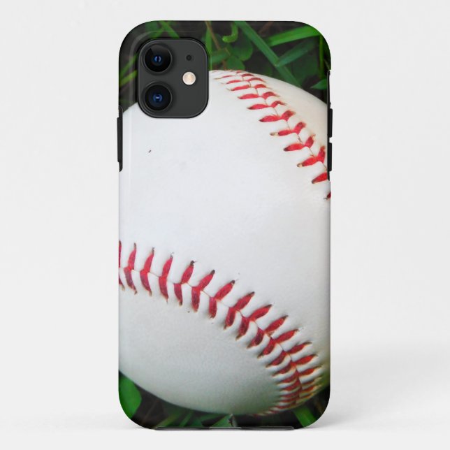 Weißes Baseball mit rotem Stich Case-Mate iPhone Hülle (Rückseite)