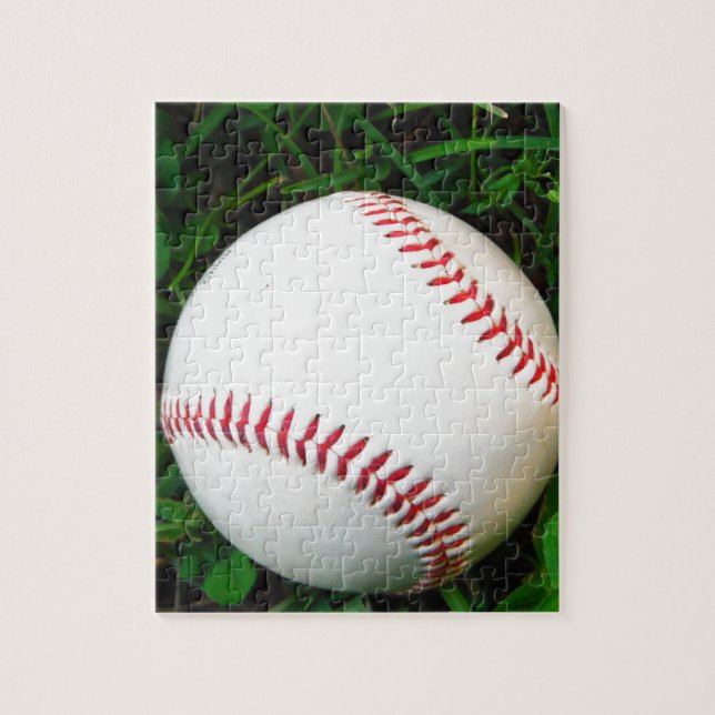 Weißes Baseball mit rotem Stich Puzzle (Vertikal)