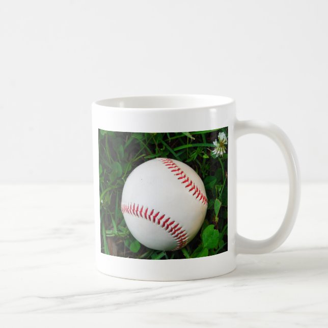 Weißes Baseball mit rotem Stich Tasse (Rechts)