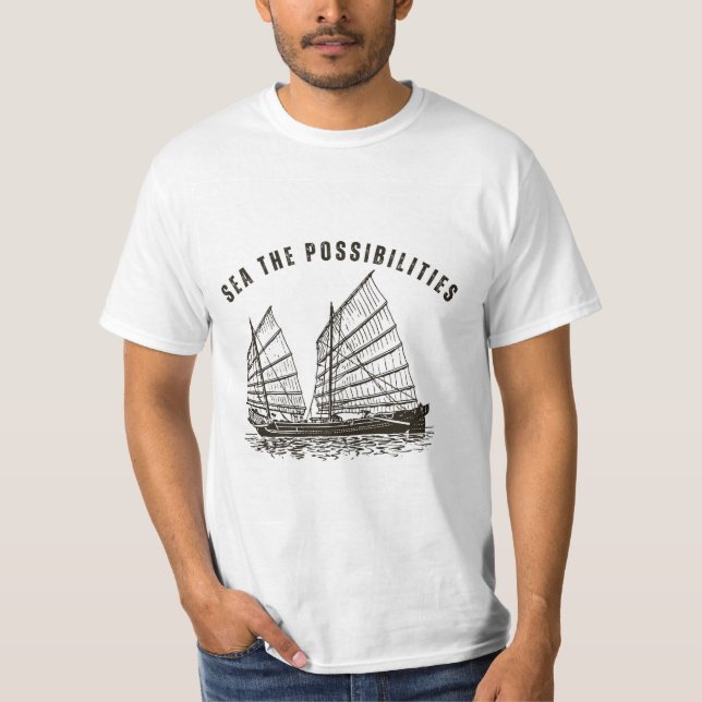 Weißes Basic T-Shirt mit Design (Vorderseite)