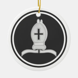 Weißes Bischofs-Schach Keramik Ornament