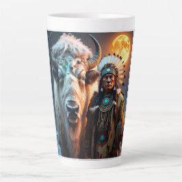 Weißes Bison und amerikanischer Oberbefehlshaber Milchtasse