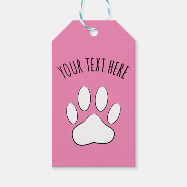 Weißes Blatt Drucken Benutzerdefinierter Text rosa Geschenkanhänger (Vorderseite)