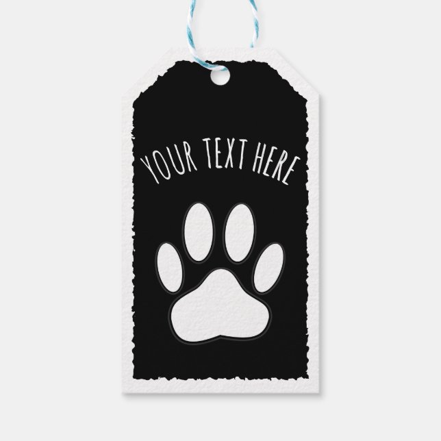 Weißes Blatt Drucken Benutzerdefinierter Text Schw Geschenkanhänger (Rückseite)