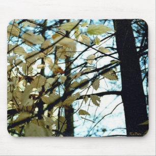Weißes Blätter für Herbst Mousepad