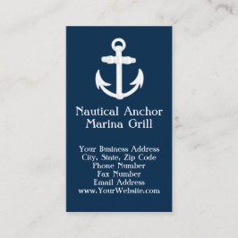 Weißes/blaues Symbol für den Anker Visitenkarte