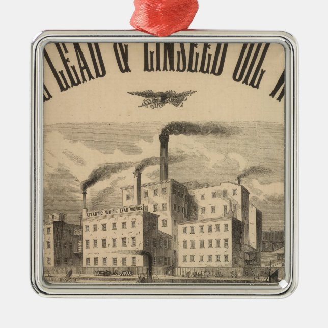 Weißes Blei und Ölarbeiten von Linsaaten Ornament Aus Metall (Vorne)