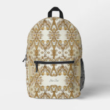 Weißes Blume Decorative Gold Rucksack schneiden Nä