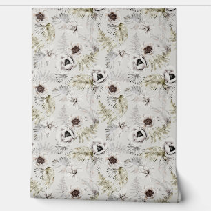 Weißes Blumenblättern Wasserfarbe Tapete