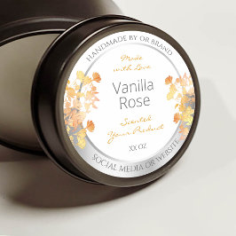 Weißes Blumenerzeugnis Etikett Orange Silber Runder Aufkleber