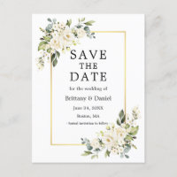Weißes Blumengold Save the Date