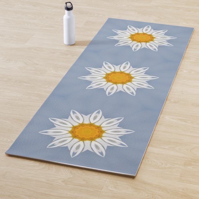 Weißes Blumenmuster Yogamatte (Beispiel)