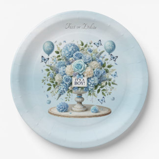 Weißes Blumenvase Papierplatte Pappteller