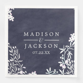 Weißes Blütenblatt, Farbe Wasserfarben, Hochzeitsm Serviette