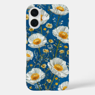✨ Weißes Blütenhimmel-Muster 🌿 Elegantes Floralde iPhone 16 Hülle