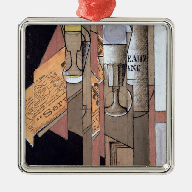 Weißes Bordeaux, 1913 (Gouache u. Bleistift auf Silbernes Ornament (Vorne)