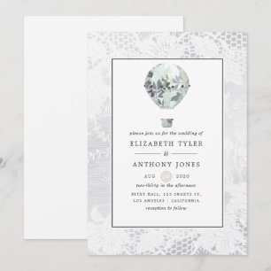 Weißes Brautparty Einladung