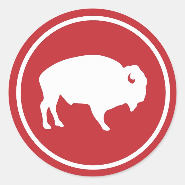 Weißes Buffalo Außenaufkleber Runder Aufkleber (Vorderseite)